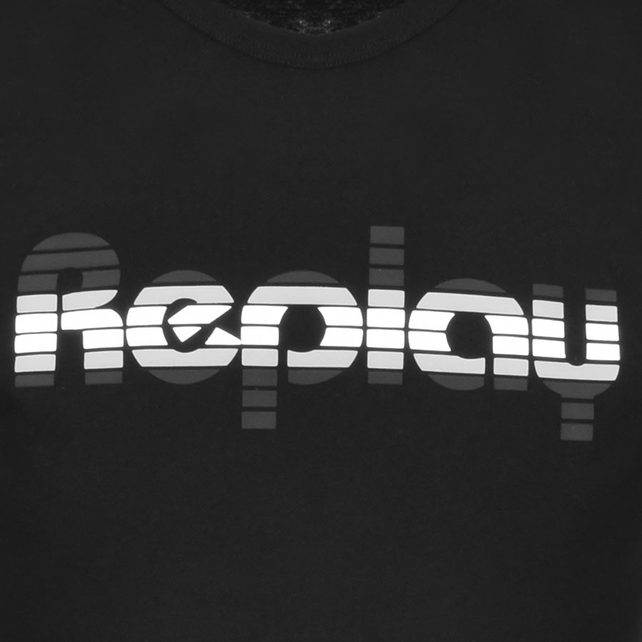 Alternative Image for ProductReplay Logo Crew Neck T Shirt Black3